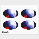 Sticker Ovale Bal de golf (Feuille)