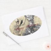 Sticker Ovale Bal Masquerade Halloween (Enveloppe)