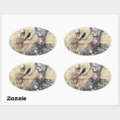 Sticker Ovale Bal Masquerade Halloween (Feuille)