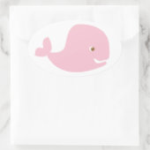 Sticker Ovale Baleine noire - C'est une fille (Sac)