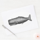 Sticker Ovale Baleine vintage (Enveloppe)