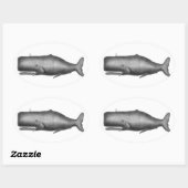 Sticker Ovale Baleine vintage (Feuille)