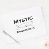 Sticker Ovale Baleine Vintage Mystic Connecticut (Enveloppe)