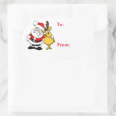 Sticker Ovale Balise cadeau de Noël Sticker-Père Noël (Sac)