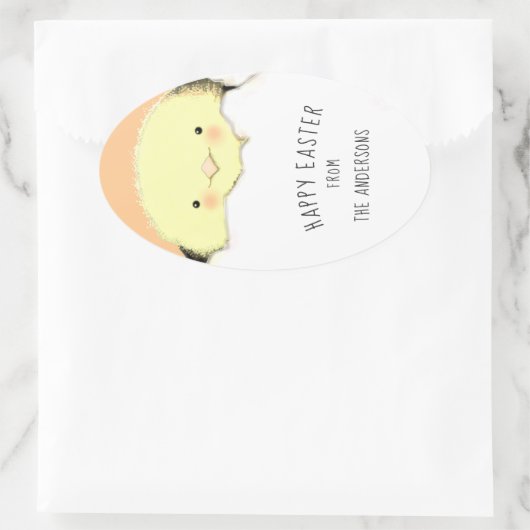 Sticker Ovale Balise Cadeau de Pâques (Sac)