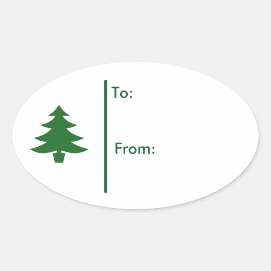 Sticker Ovale Balise cadeau Oval Christmas tree Sticker-Green (Devant)