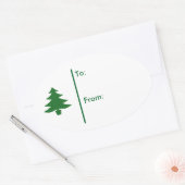 Sticker Ovale Balise cadeau Oval Christmas tree Sticker-Green (Enveloppe)