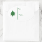 Sticker Ovale Balise cadeau Oval Christmas tree Sticker-Green (Sac)