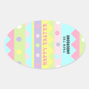 Sticker Ovale Balises Cadeau de Pâques