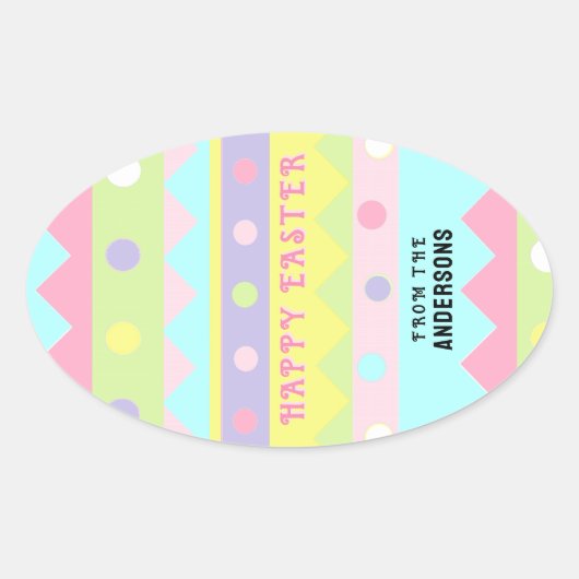 Sticker Ovale Balises Cadeau de Pâques (Devant)