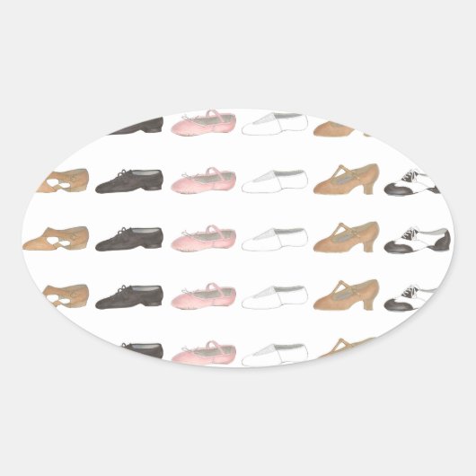 Sticker Ovale Ballet Tap Jazz Acro Lyrique Danse Caractère Chaus (Devant)