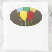 Sticker Ovale Ballons d'anniversaire colorés Design graphique (Sac)