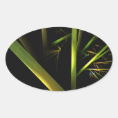Sticker Ovale Bambou Abstrait (Devant)
