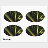 Sticker Ovale Bambou Abstrait (Feuille)
