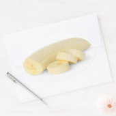 Sticker Ovale Banane pelée et coupée (Enveloppe)
