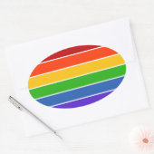 Sticker Ovale Bande arc-en-ciel (Enveloppe)