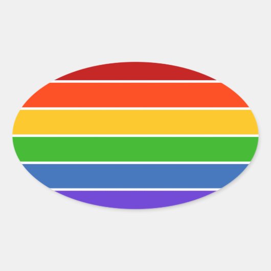 Sticker Ovale Bande arc-en-ciel (Devant)