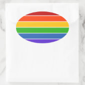 Sticker Ovale Bande arc-en-ciel (Sac)