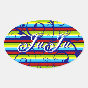 Sticker Ovale Bande fleurie