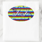Sticker Ovale Bande fleurie (Sac)