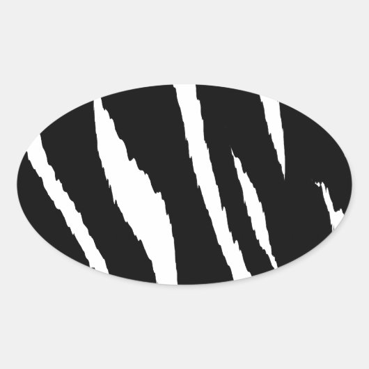 Sticker Ovale Bande noire et blanche (Devant)