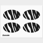 Sticker Ovale Bande noire et blanche (Feuille)