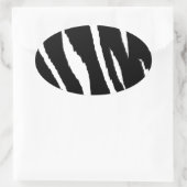 Sticker Ovale Bande noire et blanche (Sac)