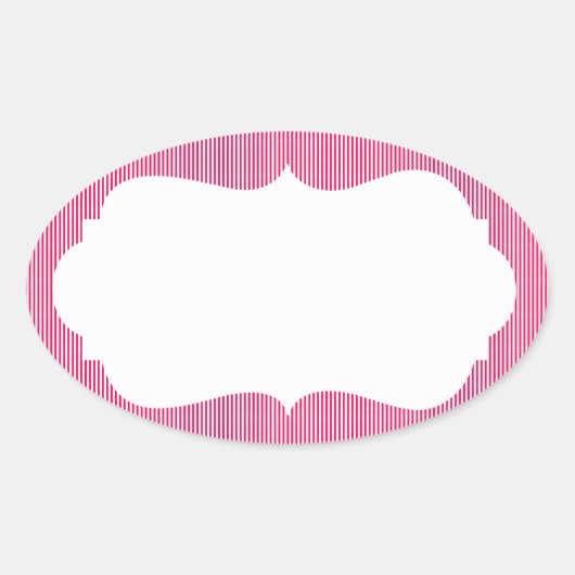 Sticker Ovale Bandes de crème glacée avec Monogramme (Devant)