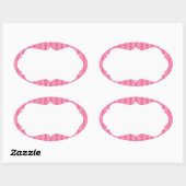 Sticker Ovale Bandes de crème glacée avec Monogramme (Feuille)