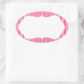 Sticker Ovale Bandes de crème glacée avec Monogramme (Sac)