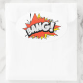 Sticker Ovale Bang Retro Action Comic Book Bubble (Sac)