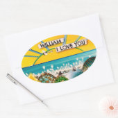 STICKER OVALE BANNIÈRE DE SOLEIL (Enveloppe)