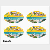 STICKER OVALE BANNIÈRE DE SOLEIL (Feuille)