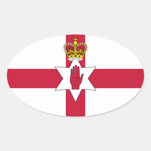 Sticker Ovale Bannière d'Irlande du Nord (Devant)