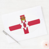 Sticker Ovale Bannière d'Irlande du Nord (Enveloppe)