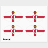Sticker Ovale Bannière d'Irlande du Nord (Feuille)