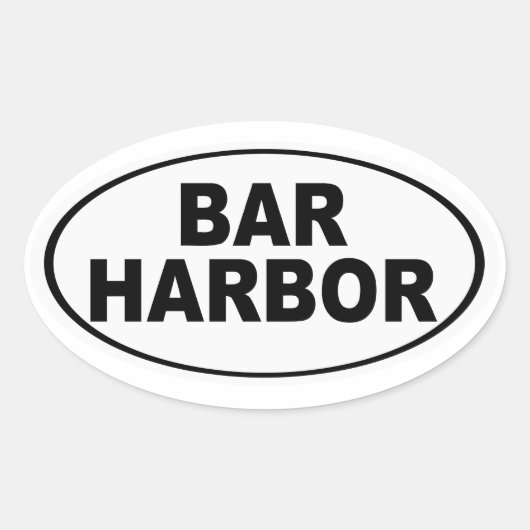 Sticker Ovale Bar Harbour Maine (Devant)