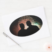 Sticker Ovale Barack & Michele Obama (Enveloppe)