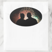 Sticker Ovale Barack & Michele Obama (Sac)