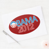 Sticker Ovale Barack Obama 2012 (Enveloppe)