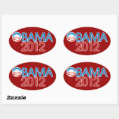 Sticker Ovale Barack Obama 2012 (Feuille)