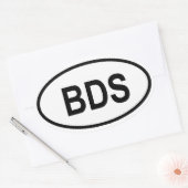 Sticker Ovale Barbade "BDS" (Enveloppe)