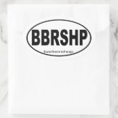 Sticker Ovale Barbershop Music Cadeau (Sac)