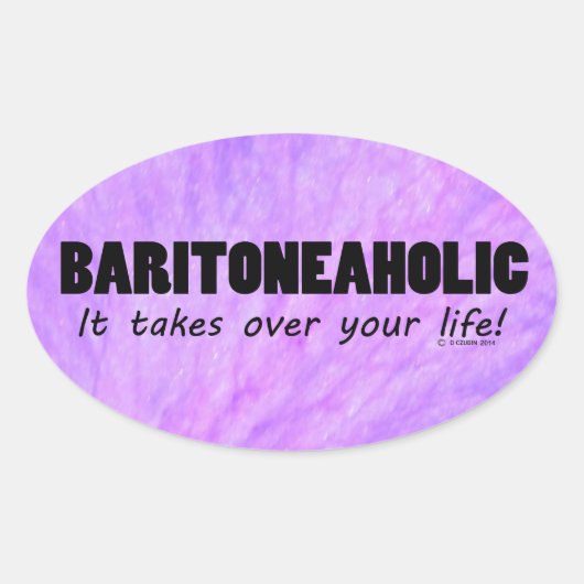 Sticker ovale Baritoneaholic Life (Devant)