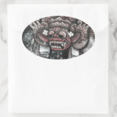 Sticker Ovale Barong et Rangda Bali (Sac)