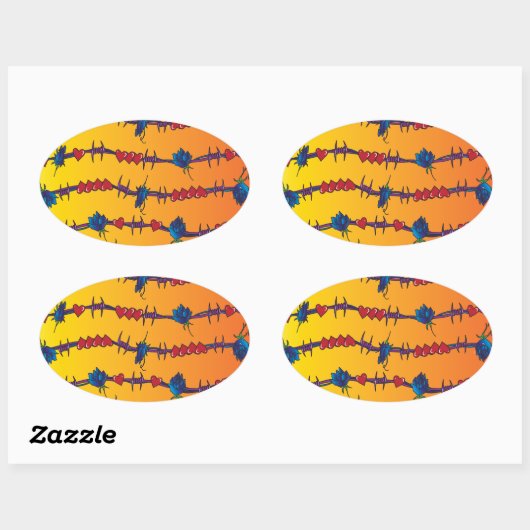 Sticker Ovale Barre (Feuille)