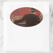 Sticker Ovale Barre de cigare de lynch brent (Sac)