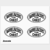 Sticker Ovale Barrel Racers pour Christ Euro Style (Feuille)