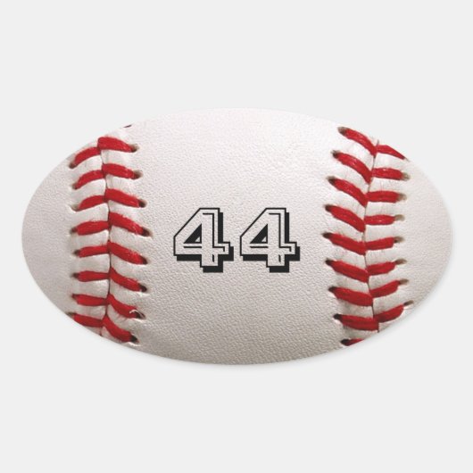 Sticker Ovale Baseball avec numéro personnalisable (Devant)