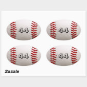 Sticker Ovale Baseball avec numéro personnalisable (Feuille)